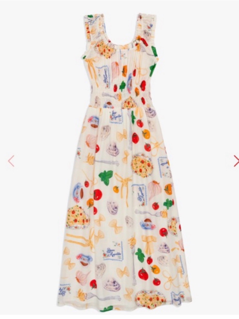 Lisa Says Gah, cream Maxi Sundress with Colorful Fruit & Floral Print